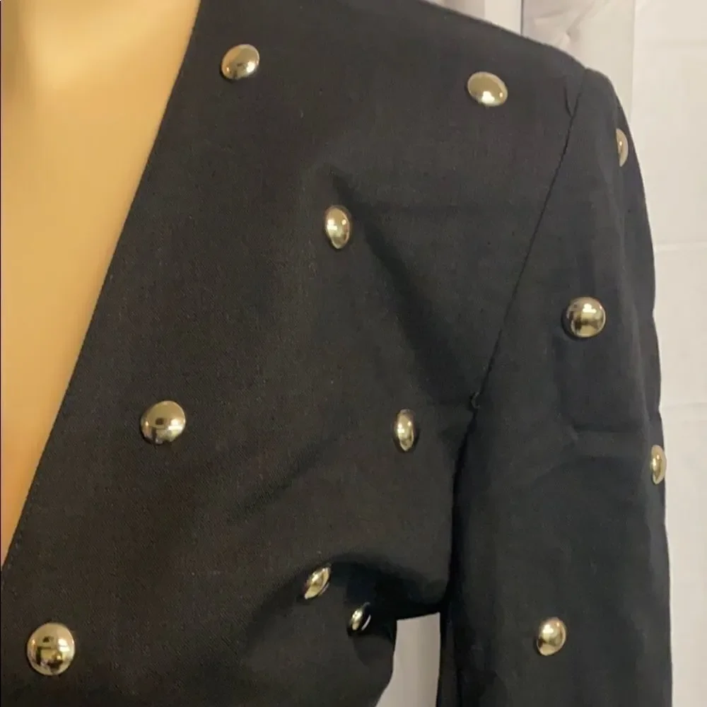 Tina Hagen Studded‎ Cropped Jacket Size Small C25